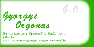 gyorgyi orgonas business card